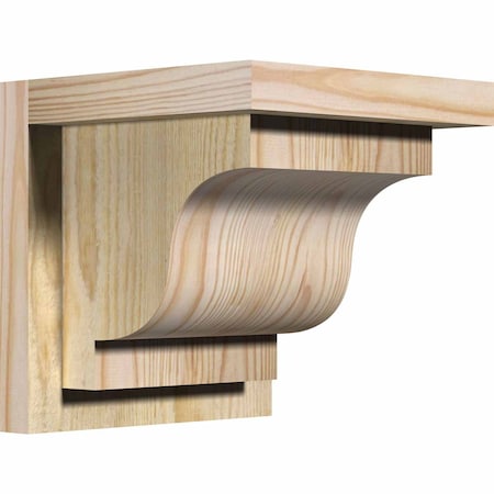 Ekena Millwork Newport Rough Sawn Corbel w/Backplate, Douglas Fir, 8"W x 8"D x 8"H COR08X08X08NEW01RDF
